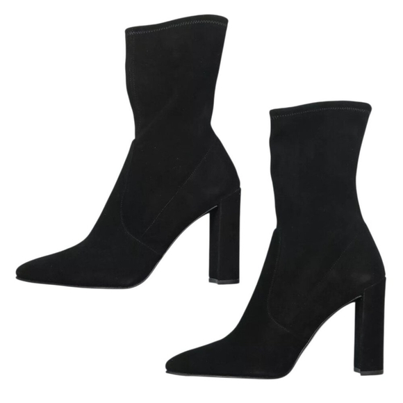 Stuart Weitzman Clinger Black Suede Booties - Size 9.5 M - Picture 10 of 15